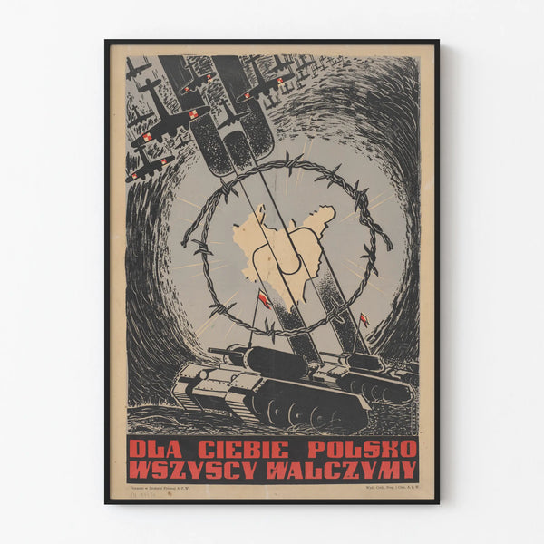 Vintage Polish military propaganda poster