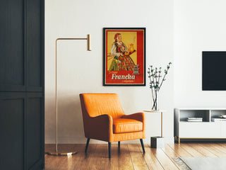 Vintage poster of Francka café with coffee grinder