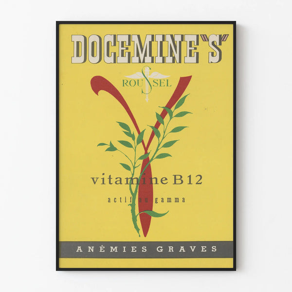 Vintage Vitamin B12 Docemine's Poster for Wall Decoration