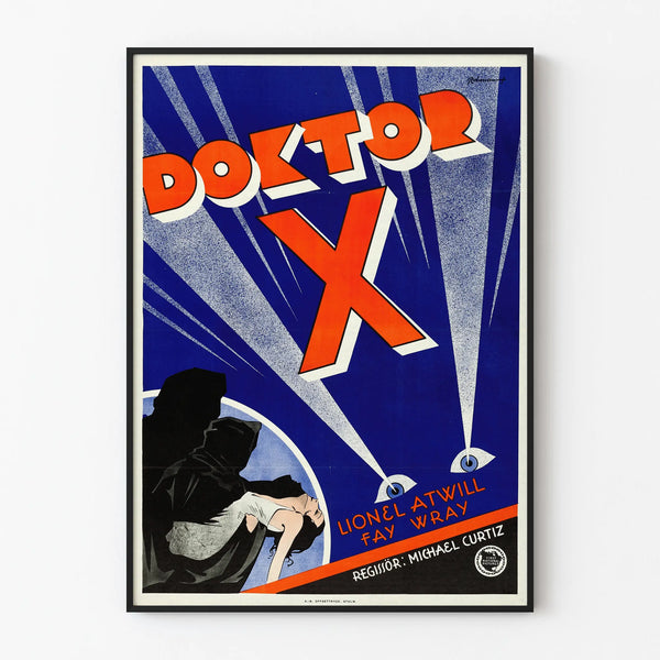 Vintage poster Doctor X style Art Deco for wall decoration