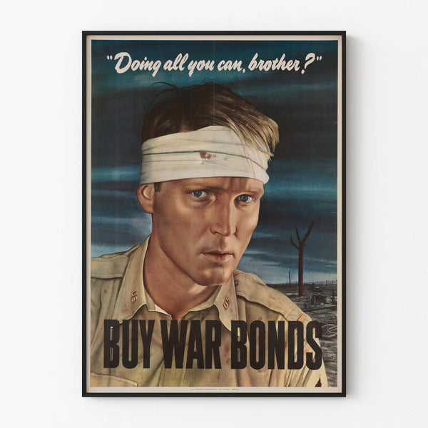 Vintage poster 'Buy War Bonds' – Patriotic mobilization poster