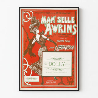 Vintage Music Poster Mam'selle 'Awkins Dolly