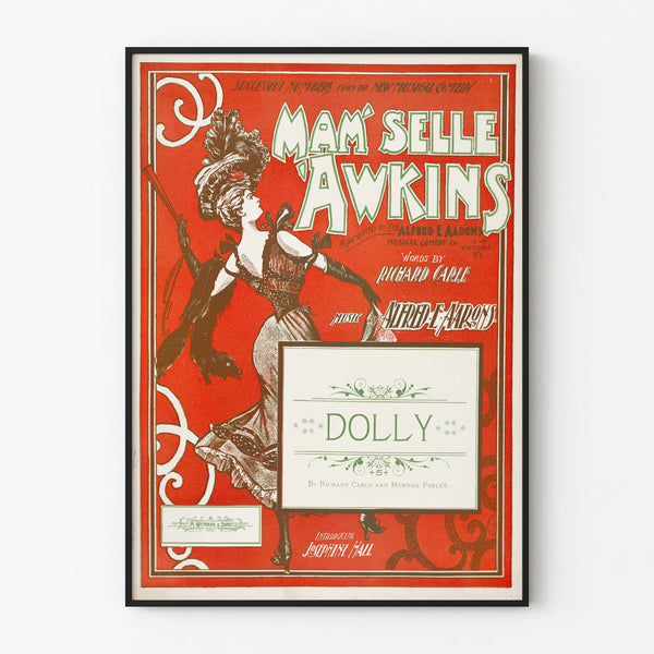 Vintage Music Poster Mam'selle 'Awkins Dolly