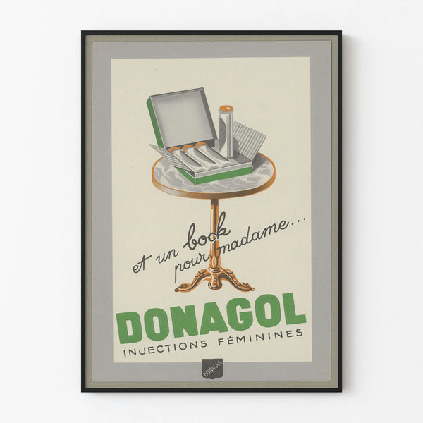 Vintage advertising poster for Donagol feminine injections