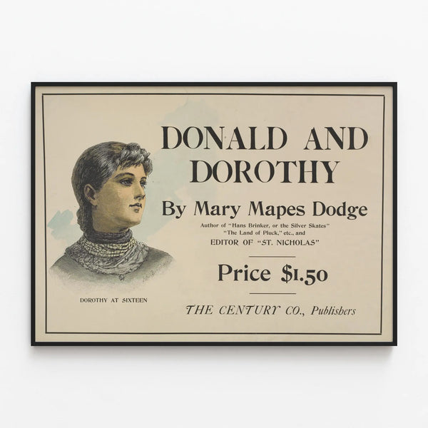 Vintage Poster of Donald and Dorothy by Mary Mapes Dodge — framed artwork on a wall