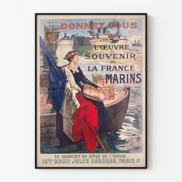 Vintage poster Give All to the Memory of France to its Sailors