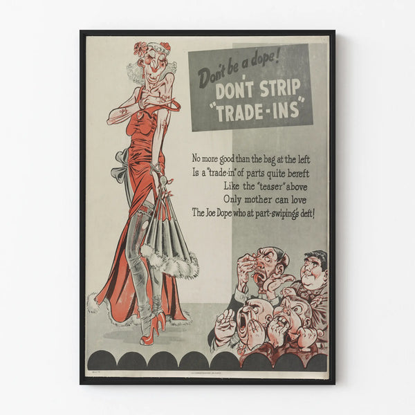 Vintage awareness poster 'Don't Be a Dope' for wall decoration