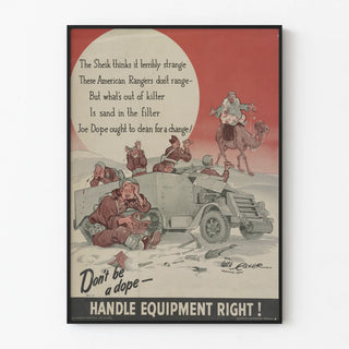 Vintage military poster « Don't Be a Dope - Handle Equipment Right »