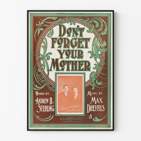Vintage poster « Don't Forget Your Mother » in Art Nouveau style
