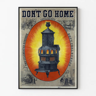 Vintage poster of the Dubuque Soft Burner coal stove
