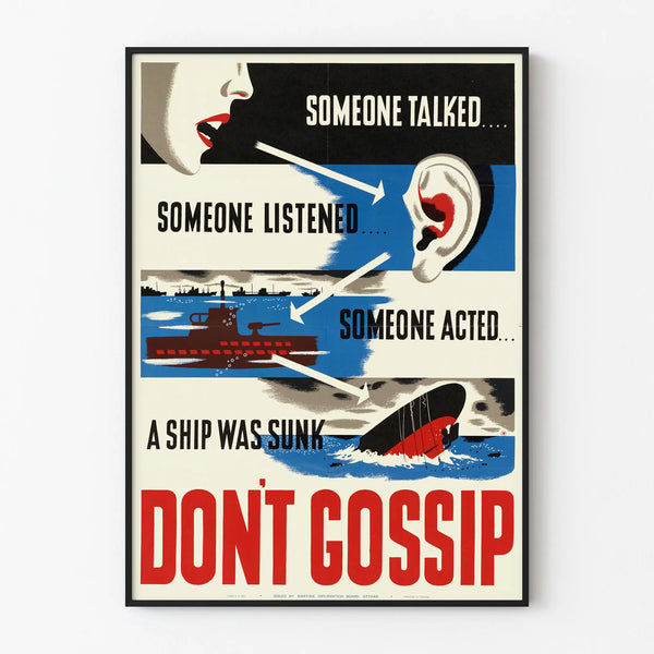Vintage Poster for Rumor Awareness and Maritime Safety