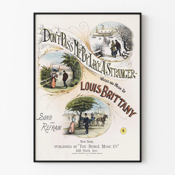 Vintage decorative poster Don’t Pass Me By Like a Stranger