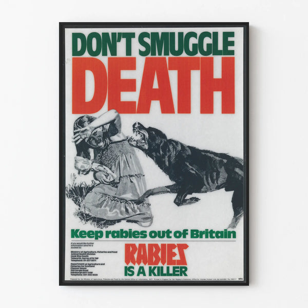 Vintage Poster: Rabies Prevention – Do Not Spread Rabies in Great Britain