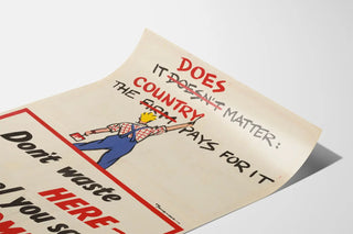 Vintage poster for fuel conservation - Don't waste fuel at home