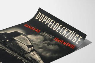 Vintage poster of the Hamburg Lübeck Travemünde train