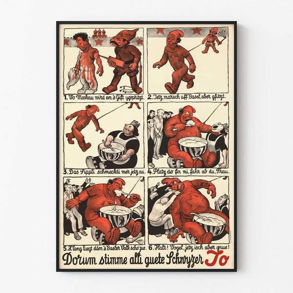 Swiss Humorous Vintage Poster Dorum Stimme