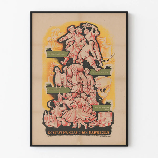 Polish vintage agricultural poster for wall decoration
