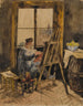Portrait of Antoine Vollon sitting at his easel - Édouard-Jacques Dufeu — artwork view