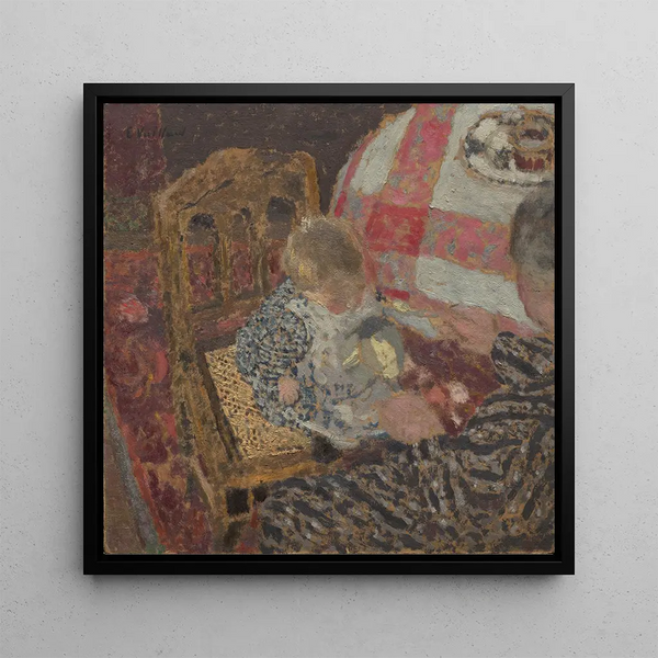 Breakfast with Annette and her grandmother - Édouard Vuillard — framed artwork on a wall