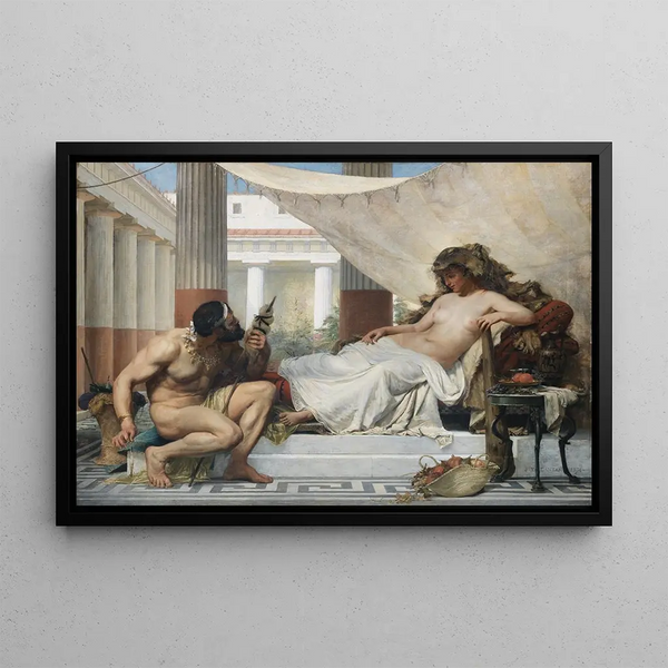 Hercules at Omphale's feet - Édouard Joseph Dantan — framed artwork on a wall