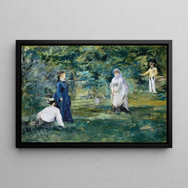 A game of croquet - Édouard Manet — framed artwork on a wall
