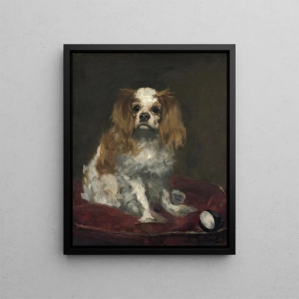 A King Charles Spaniel - Édouard Manet — framed artwork on a wall