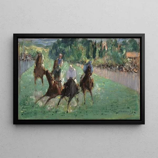 Aux courses - Édouard Manet — framed artwork on a wall