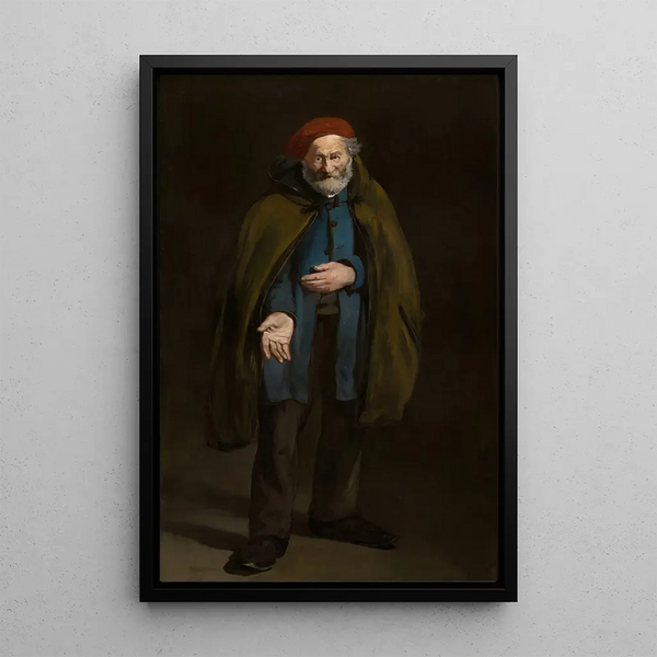 Beggar in a Coat, Philosopher - Édouard Manet — framed artwork on a wall