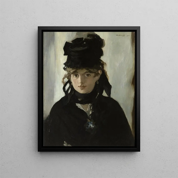 Berthe Morisot with a bouquet of violets - Édouard Manet — framed artwork on a wall