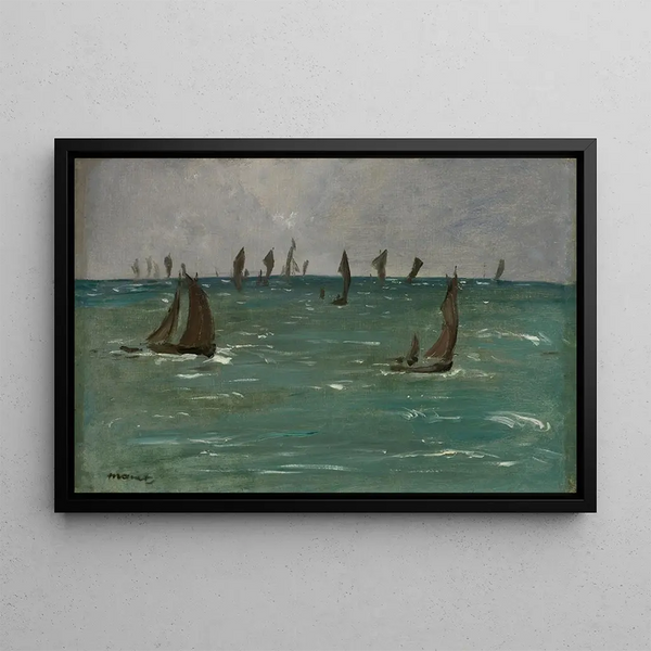 Boats at Berck-sur-Mer - Édouard Manet — framed artwork on a wall