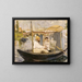 Claude Monet painting in his boat-studio - Édouard Manet — framed artwork on a wall