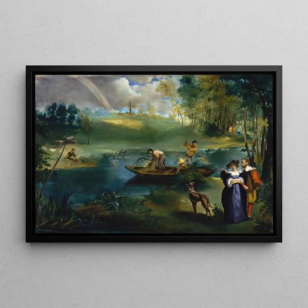 Fishing - Édouard Manet — framed artwork on a wall