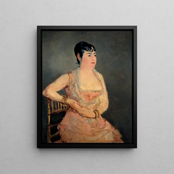 Lady in Pink - Édouard Manet — framed artwork on a wall