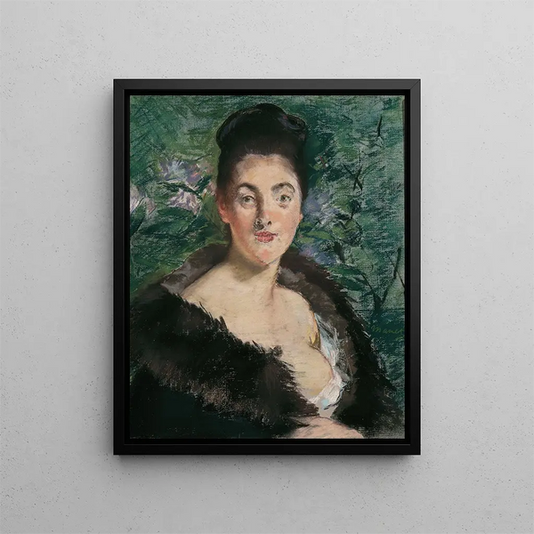 Dame en fourrure - Édouard Manet — framed artwork on a wall