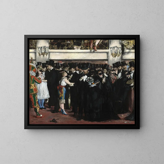 Masquerade at the Opera - Édouard Manet — framed artwork on a wall