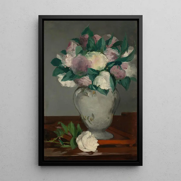 Peonies - Édouard Manet — framed artwork on a wall
