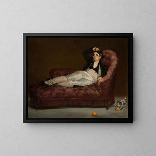 Young woman lying down in Spanish costume - Édouard Manet — framed artwork on a wall