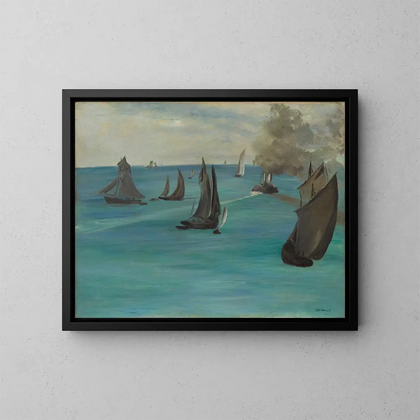 Sea View in Calm Weather - Édouard Manet — framed artwork on a wall