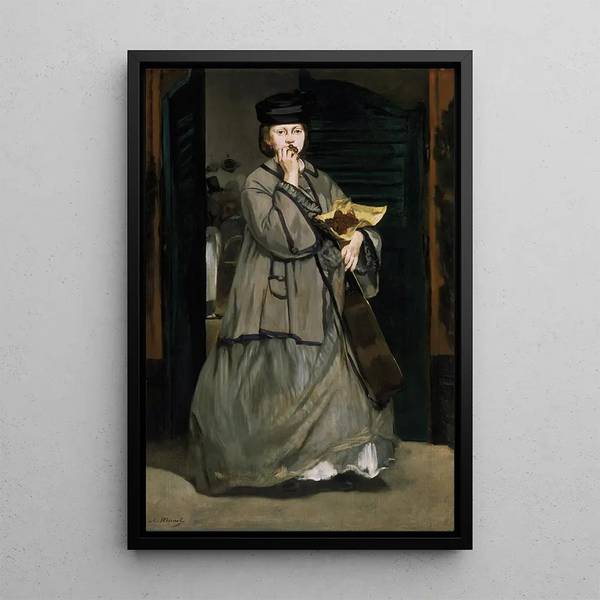 Street Singer - Édouard Manet — framed artwork on a wall