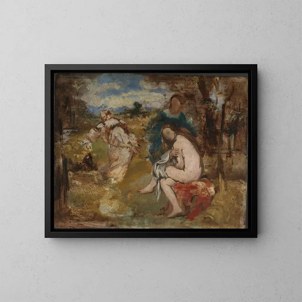 Nymphe surprise - Édouard Manet — framed artwork on a wall