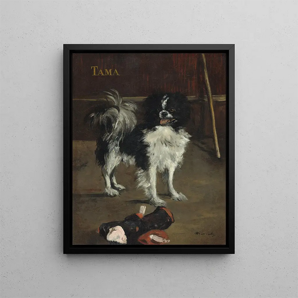 Japanese dog Tamathe - Édouard Manet — framed artwork on a wall
