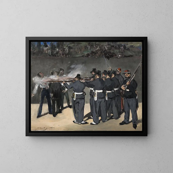L'Exécution de l'empereur Maximilien - Édouard Manet — framed artwork on a wall
