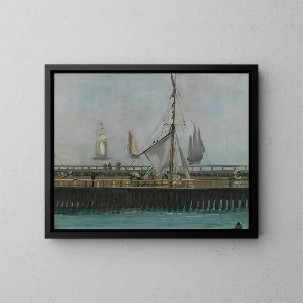 the Quai de Boulogne-sur-Mer - Édouard Manet — framed artwork on a wall
