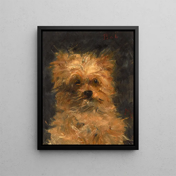 Head of the Dog Bob - Édouard Manet — framed artwork on a wall
