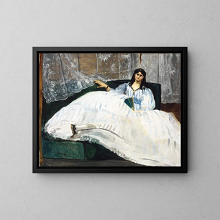Woman with a Fan - Édouard Manet — framed artwork on a wall