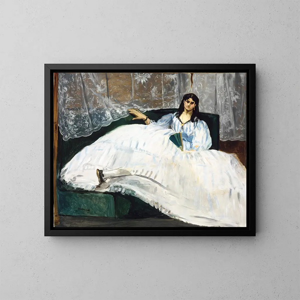 Woman with a Fan - Édouard Manet — framed artwork on a wall