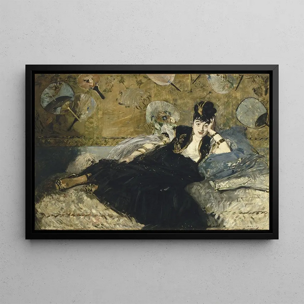 Woman with Fans - Édouard Manet — framed artwork on a wall