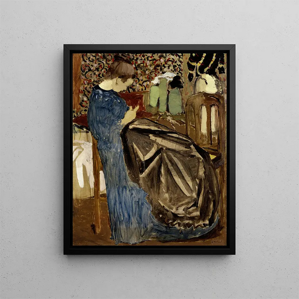 a seamstress - Édouard Vuillard — framed artwork on a wall