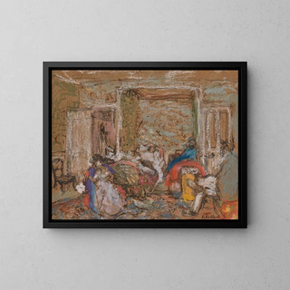 Chambre Amfrville, Madame Hessel souffrante - Édouard Vuillard — framed artwork on a wall