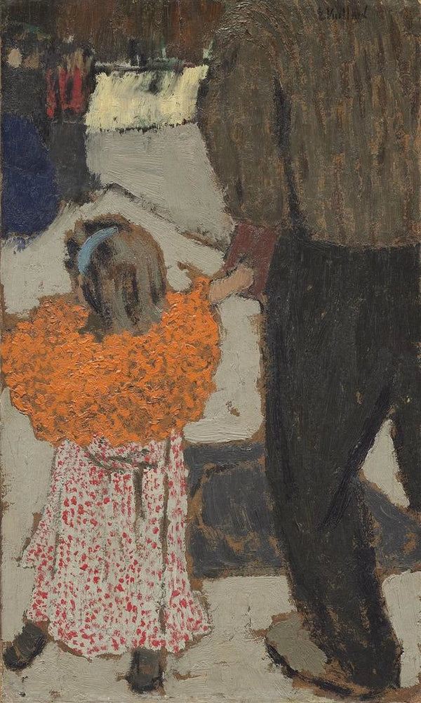 a Child Wearing a Red Scarf - Édouard Vuillard — framed artwork on a wall